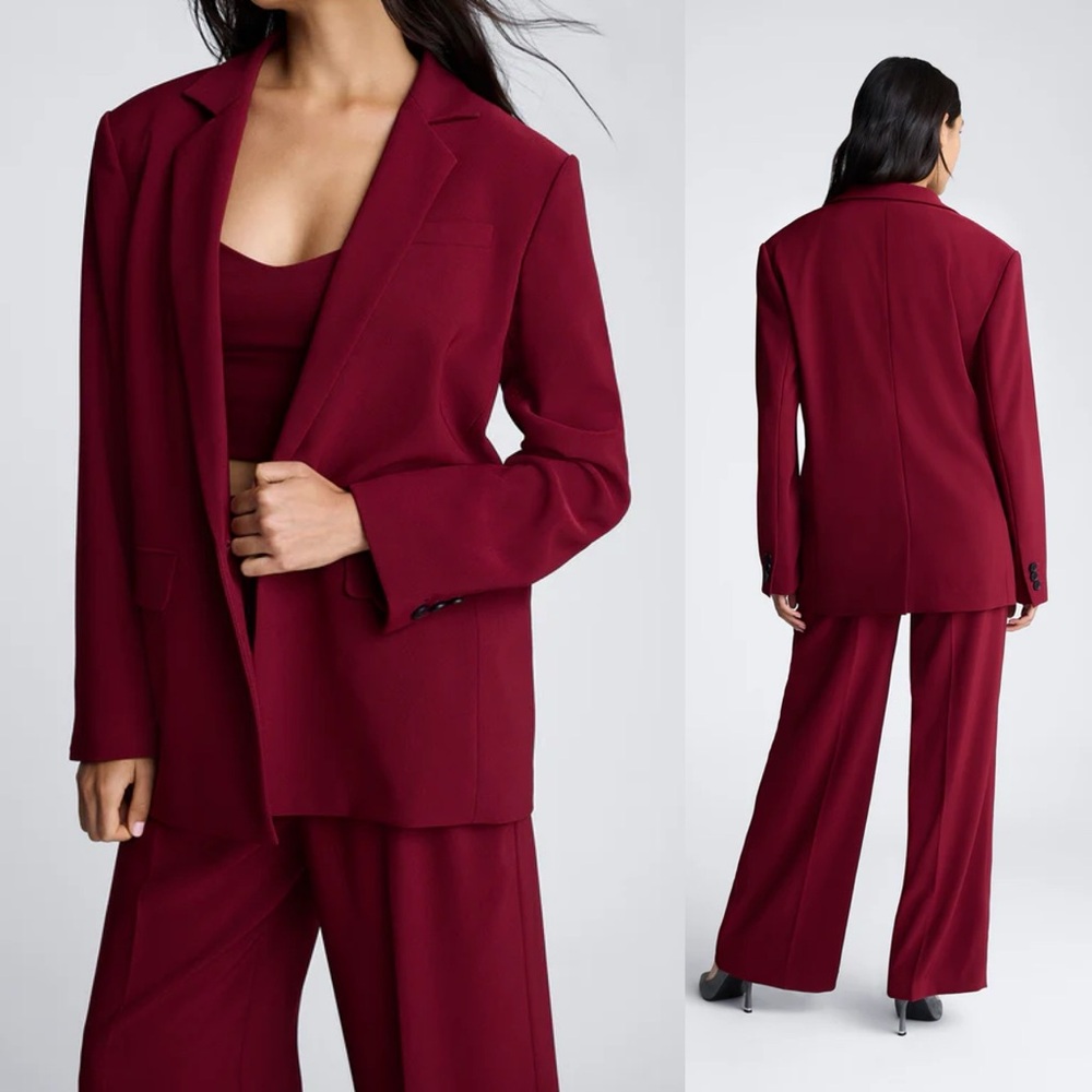 Brand New- Kenneth Cole Boyfriend Blazer & Wide Leg Pant in Wineberry ❤️✨